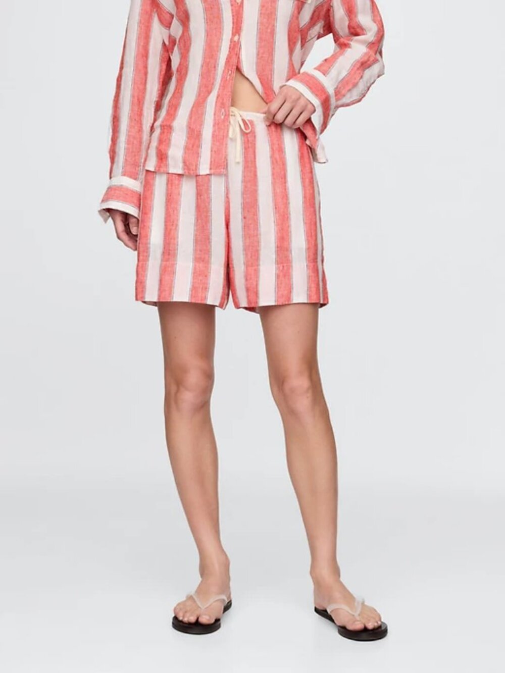 GAP Red Stripe 100% Linen Easy Shorts/NWT/S